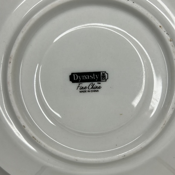 O657 Elegance by Dynasty China 2pc Footed Cup and Saucer Set - Picture 3 of 5